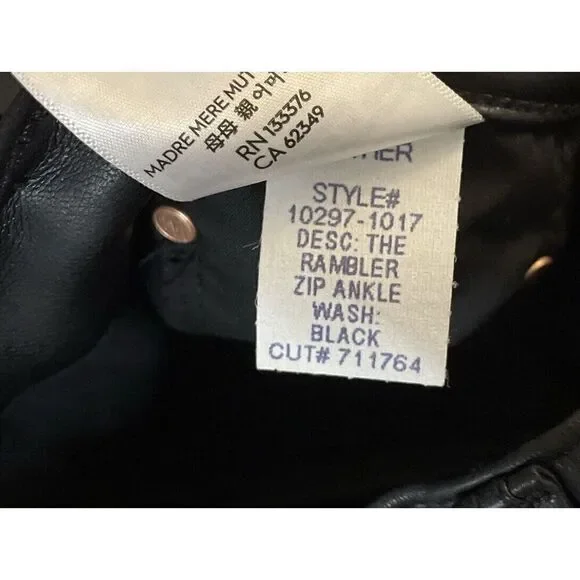 New Mother Pants The Rambler Zip Ankle in Black Faux Leather size 31